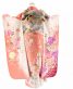 成人式振袖[かわいい系]サーモンピンクに白ぼかし・蝶、バラ、花々[身長170cmまで]No.808